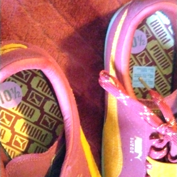 PUMA Suede Triplex Burgundy Maize Yellow Sneakers Mens Size 10 1/2 - Picture 5 of 8